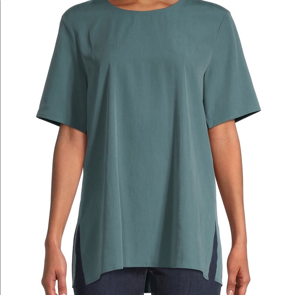 Eileen Fisher. Boxy Short-Sleeve Top. NWT. Color: Teal.
